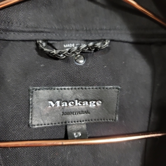 Mackage Andra Moto Jacket in Black Denim with Lamb Leather Sleeves Small - Picture 4 of 12